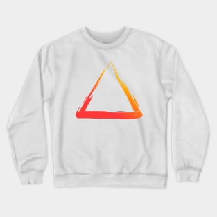 A Simple Triangle, Abstract Brush, Red Orange Crewneck Sweatshirt